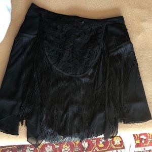 Free people fringe skirt